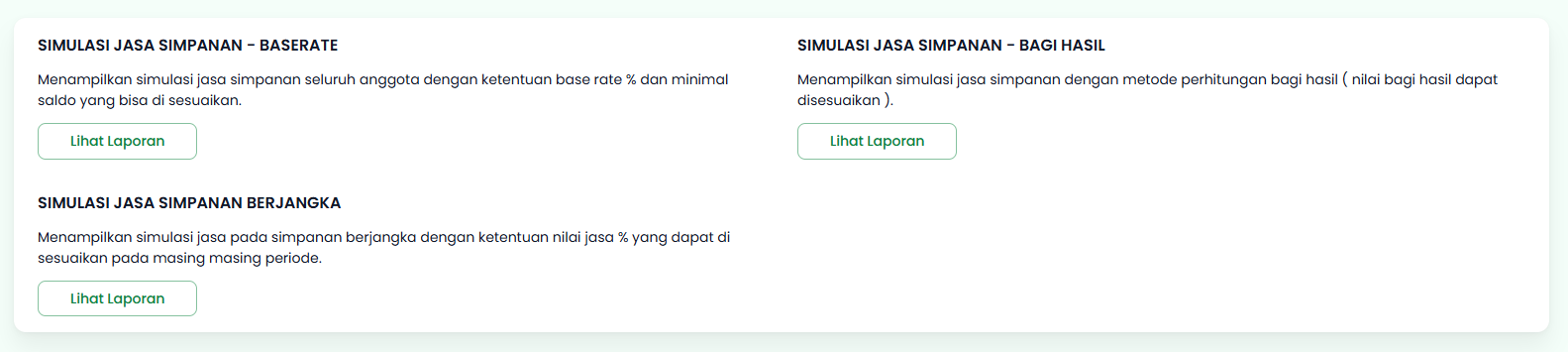 Halaman Simulasi Jasa