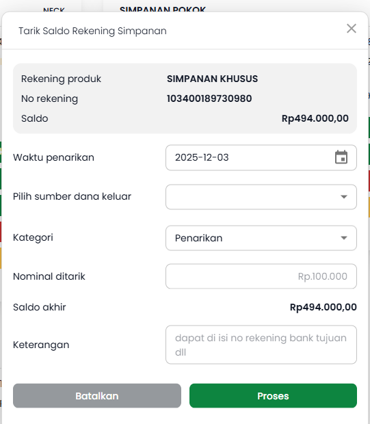 Pop Up Tarik Simpanan Modal Sendiri