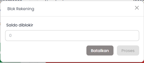 Pop Up Blok Rekening