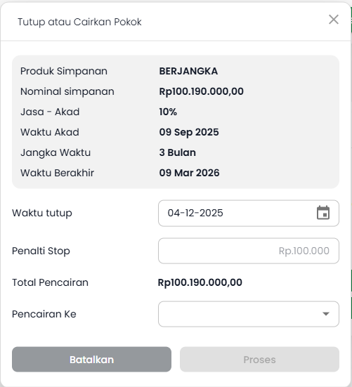 Pop Up Tutup atau Cairkan Pokok