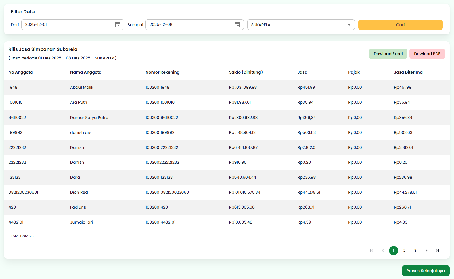 Halaman Rilis Jasa Simpanan Sukarela